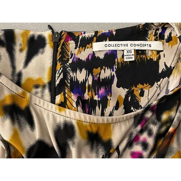 COLLECTIVE Concepts|Sleeveless Abstract Watercolor Print Dress Size XS - Picture 4 of 6